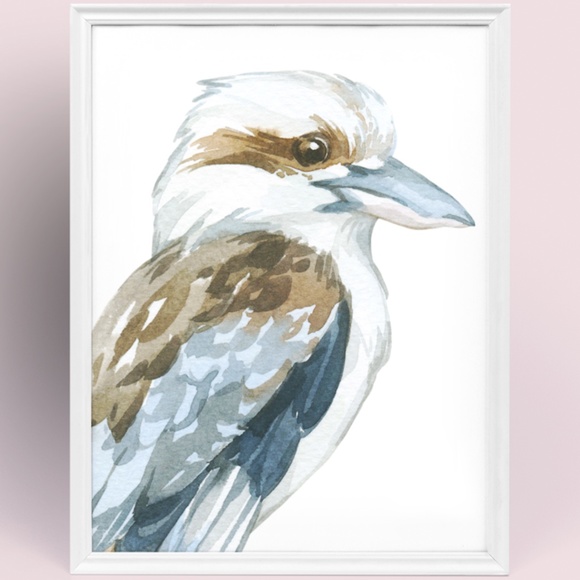 Watercolor Kookaburra Bird Illustration Wall Art Print Poster Unframed - Picture 8 of 8